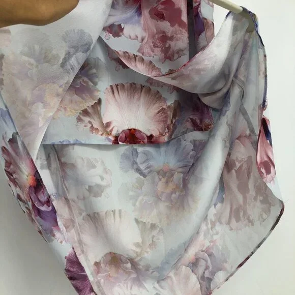 Ever New  Spring-Toned Multicolor Floral Lizzie drape thigh split midi skirt 2 - Picture 8 of 13